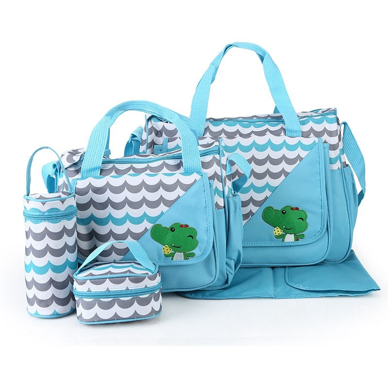 Five-piece waterproof baby bag set The Store Bags Blue