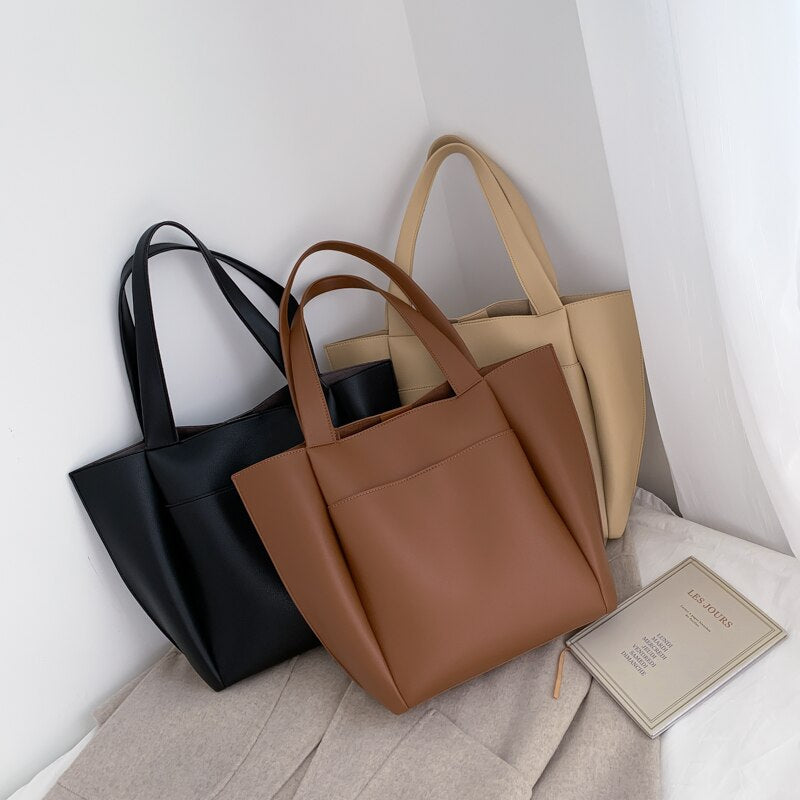 Black Leather Women's Work Tote The Store Bags
