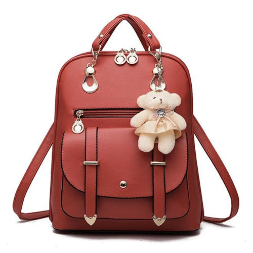 Women's Leather Purse Backpack The Store Bags wine red