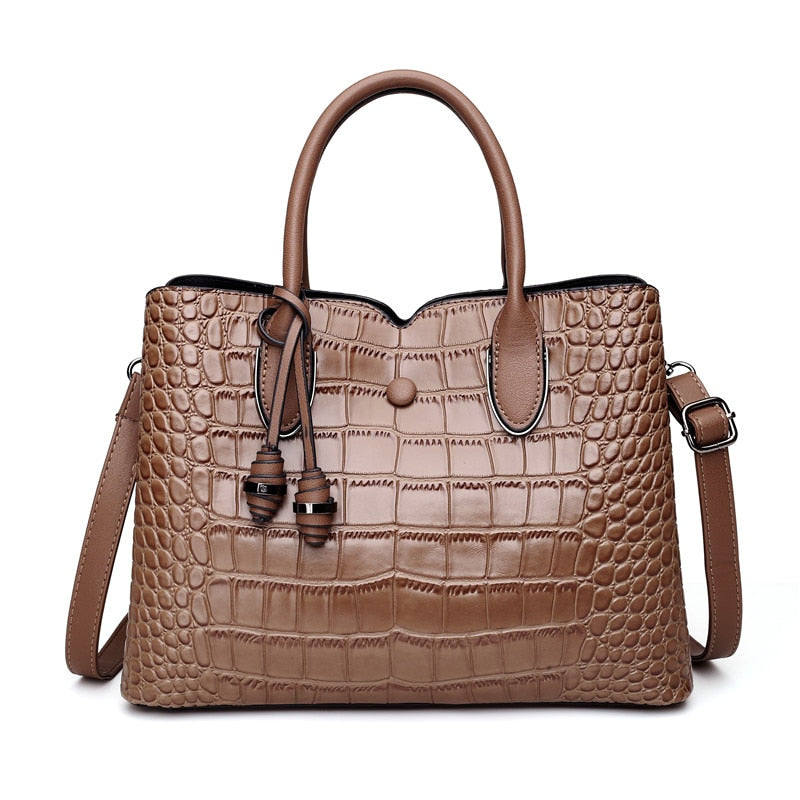 Croc Effect Leather Bucket Bag The Store Bags khaki 