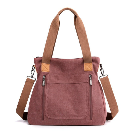 Canvas Tote Bag With Outside Pockets The Store Bags Burgundy