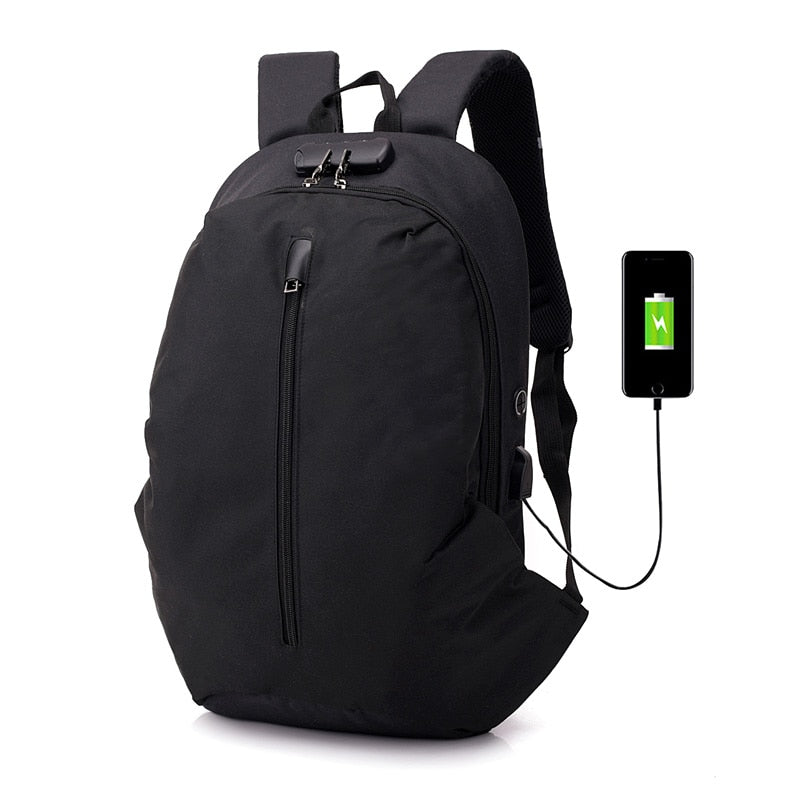 Blue Anti-theft Backpack With USB Charger The Store Bags Black