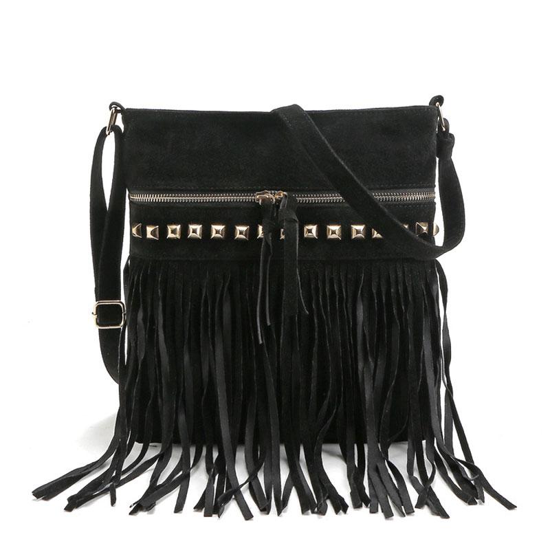 Boho Leather Fringe Purse The Store Bags Black