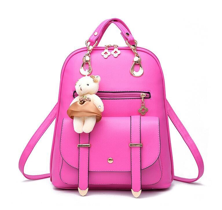 White Leather Mini Backpack The Store Bags Hot Pink 