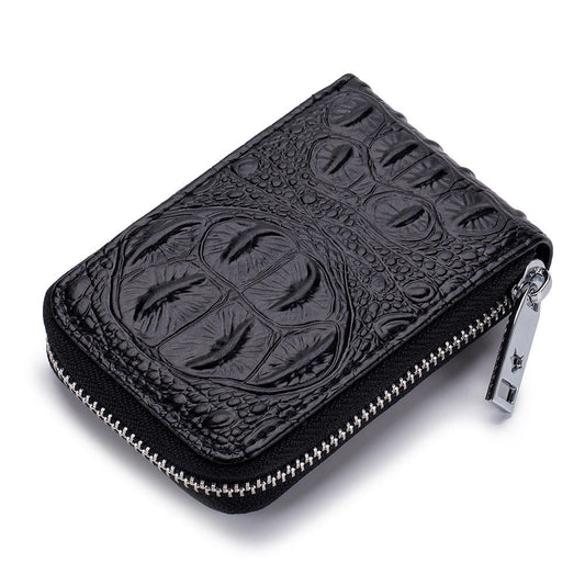 Leather Croc Embossed Wallet The Store Bags Black