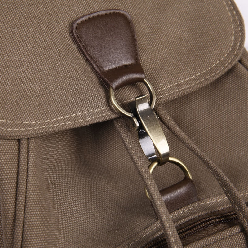 Canvas Drawstring Backpack With Flap ERIN The Store Bags
