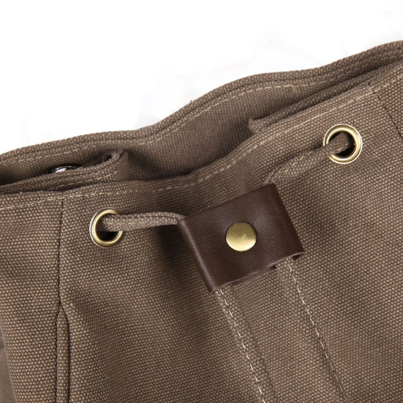 Canvas Drawstring Backpack With Flap ERIN The Store Bags
