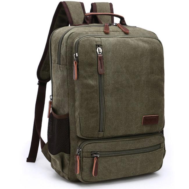 Men's Canvas 14 inch Laptop Backpack The Store Bags Army Green
