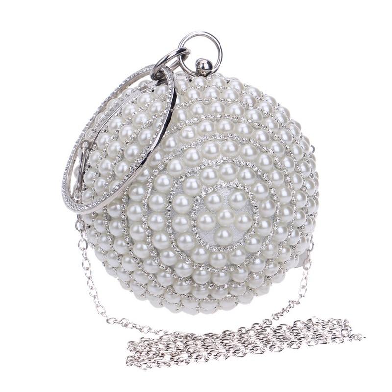 Beaded Silver Round Ball Clutch Bag The Store Bags