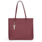 Faux Leather Tote Bag With Zipper The Store Bags Wine Red 