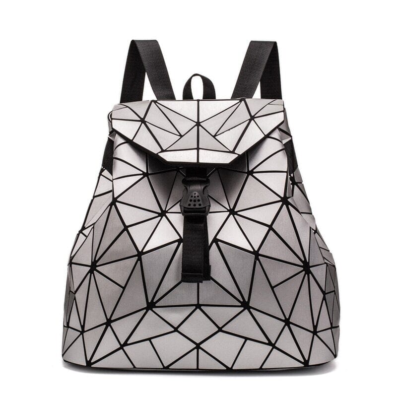 Geometric Design Backpack The Store Bags Silver 