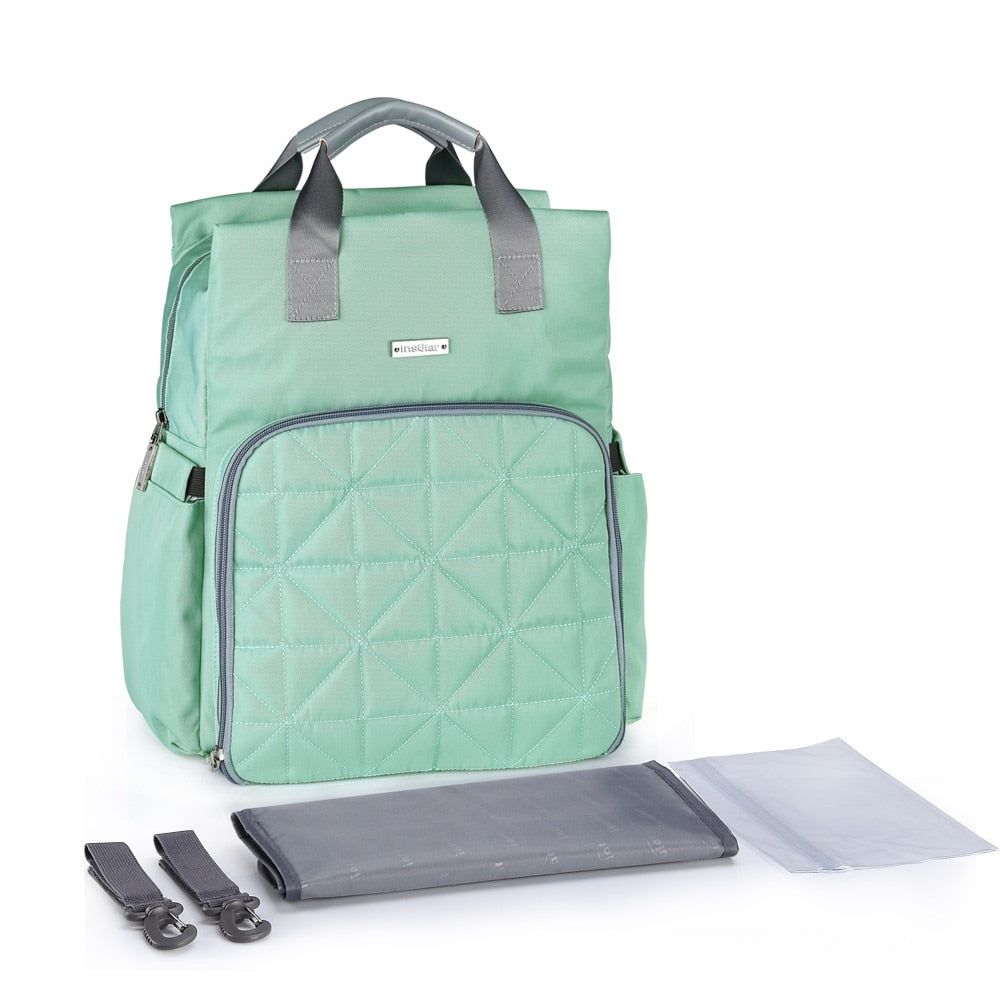 Blue Quilted Diaper Backpack The Store Bags Mint