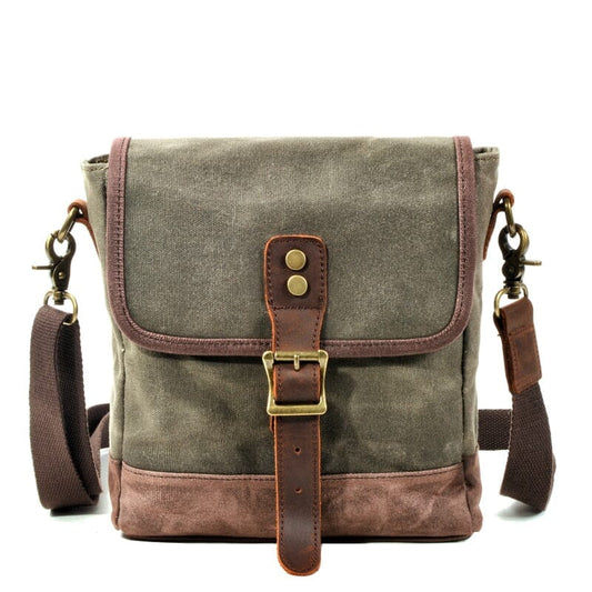Small Waxed Canvas Messenger Bag ERIN The Store Bags army green