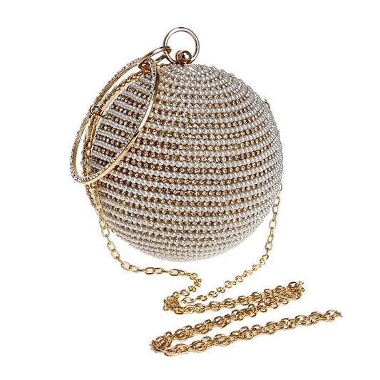 Women's Gold Round Ball Clutch Bag ERIN The Store Bags