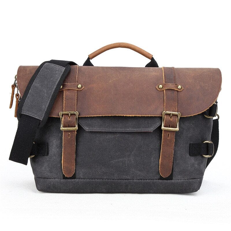 Canvas Vintage DSLR Camera Messenger Shoulder Bag The Store Bags Dark Gray