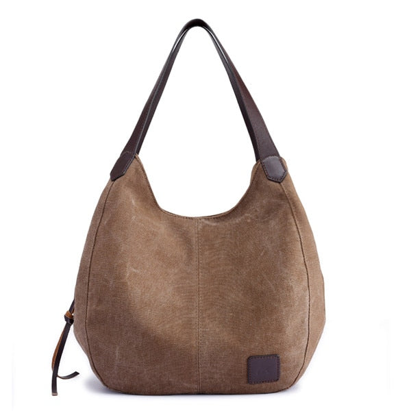 Leather Handle Canvas Tote Bag The Store Bags Coffee 