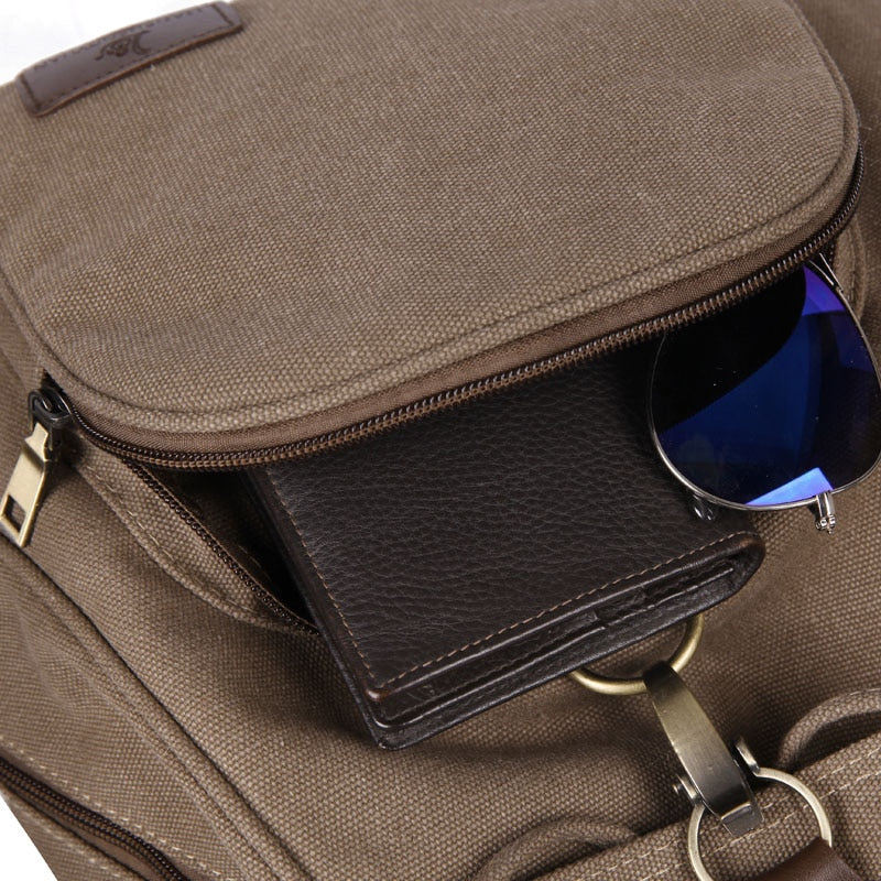 Canvas Drawstring Backpack With Flap ERIN The Store Bags