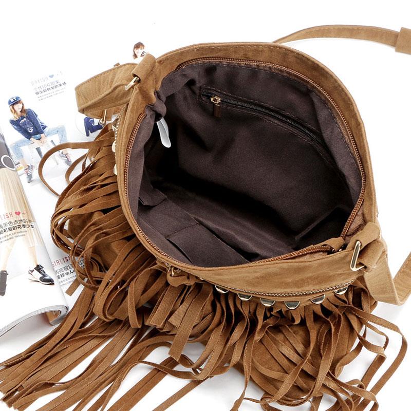 Leather Crossbody Purse With Fringe ERIN The Store Bags