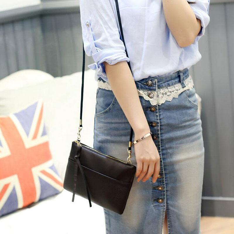 Women's Shoulder Black PU Leather Wristlet Wallet The Store Bags