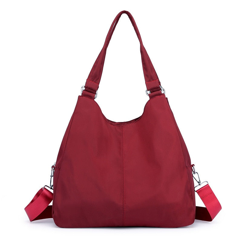 Small Nylon Tote Bag With Zipper The Store Bags Burgundy 