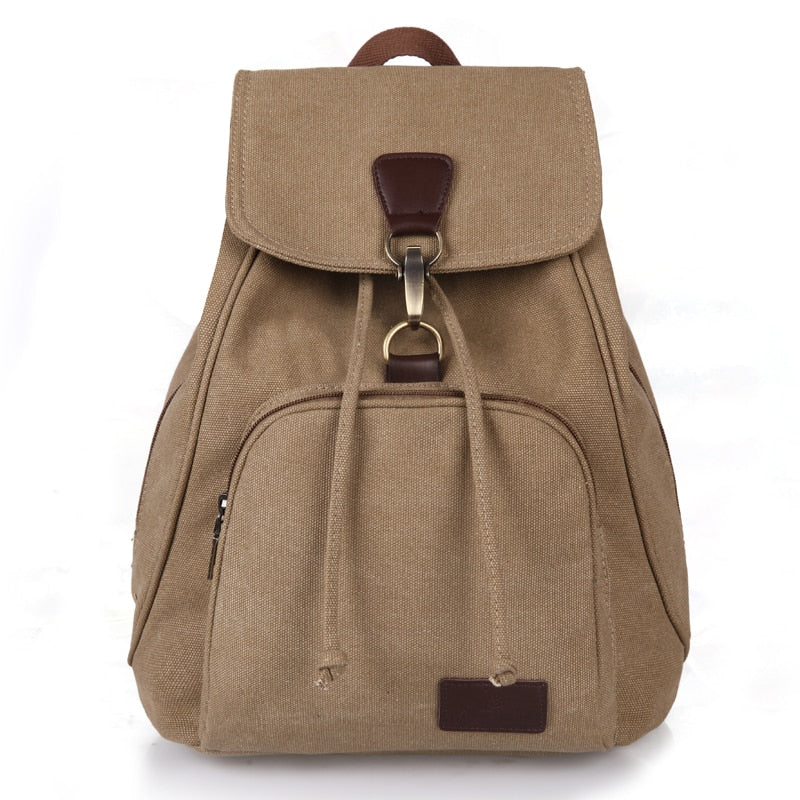 Canvas Drawstring Backpack With Flap ERIN The Store Bags