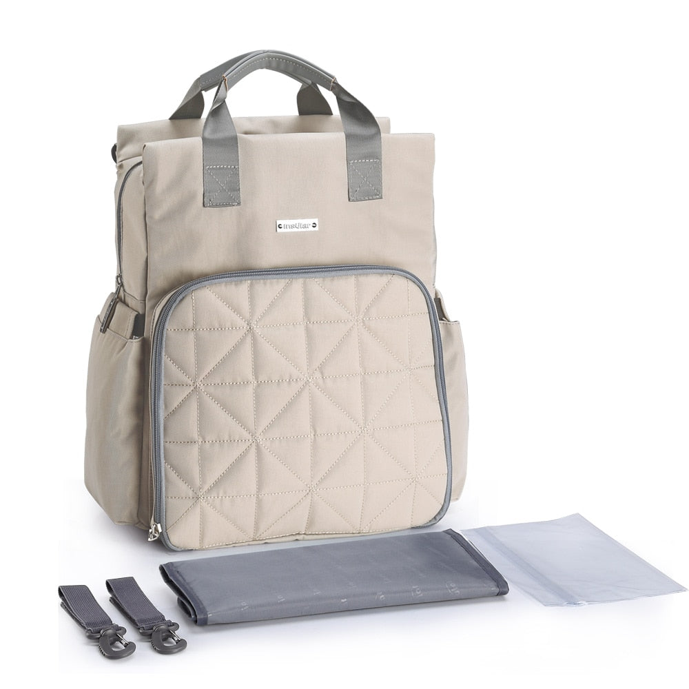 Blue Quilted Diaper Backpack The Store Bags Ivory