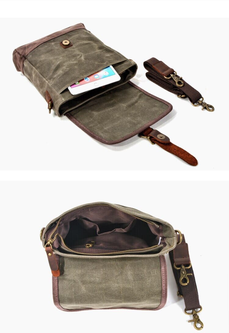 Small Waxed Canvas Messenger Bag ERIN The Store Bags