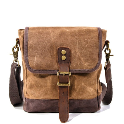 Small Waxed Canvas Messenger Bag ERIN The Store Bags coffee 