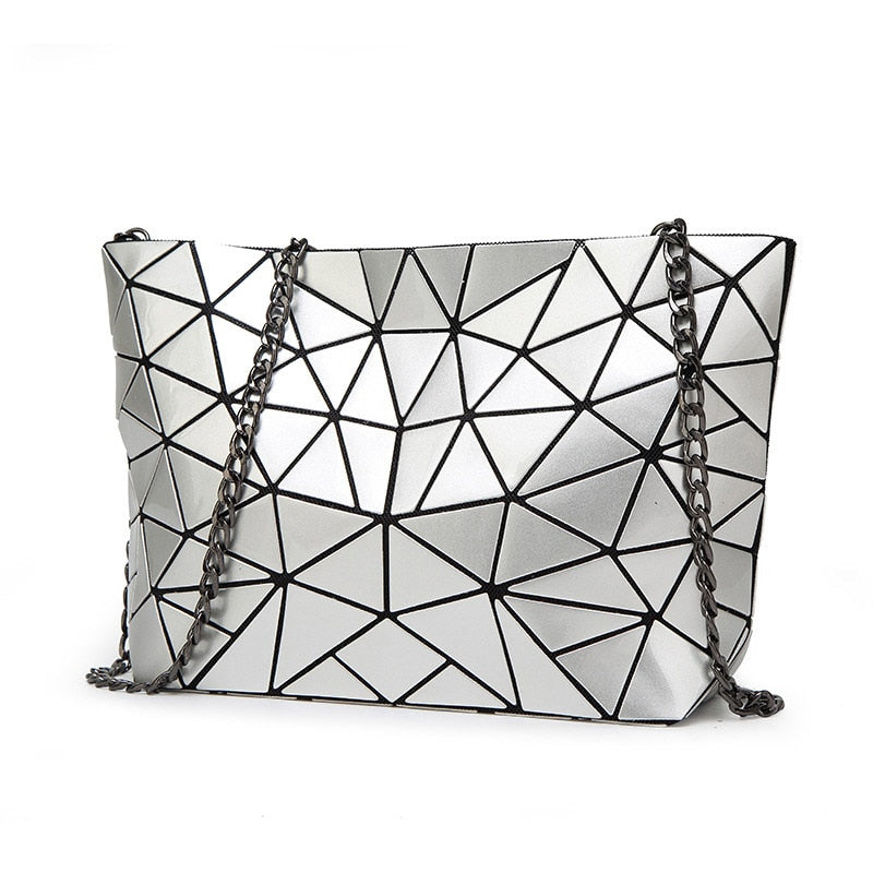 Holographic Leather Shoulder Bag The Store Bags Silver