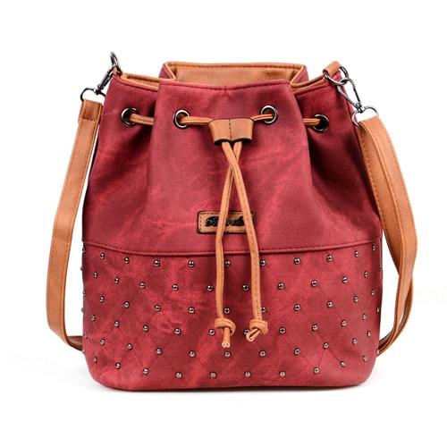 Boho Drawstring Bucket Bag The Store Bags Red 