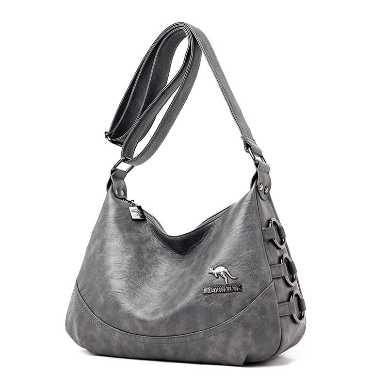Lady Hobo PU Leather Handbag The Store Bags gray