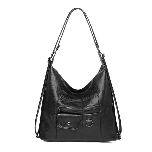 Slouchy Leather Backpack Purse ERIN The Store Bags Black