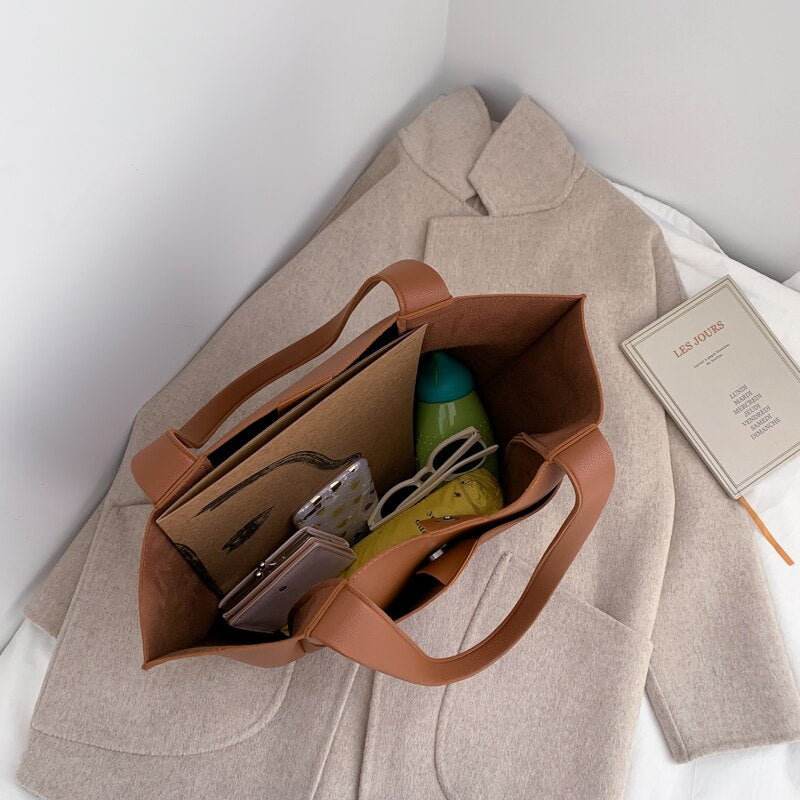 Black Leather Women's Work Tote The Store Bags