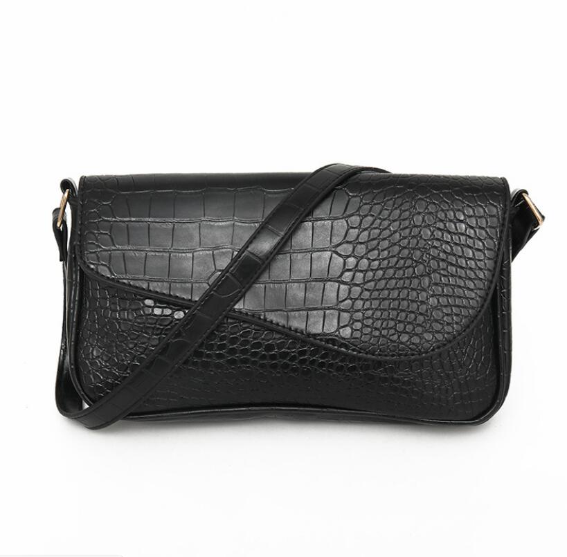 Croc Embossed Baguette Bag ERIN The Store Bags Black
