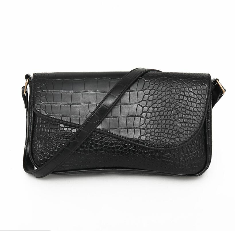 Croc Embossed Baguette Bag ERIN The Store Bags Black 