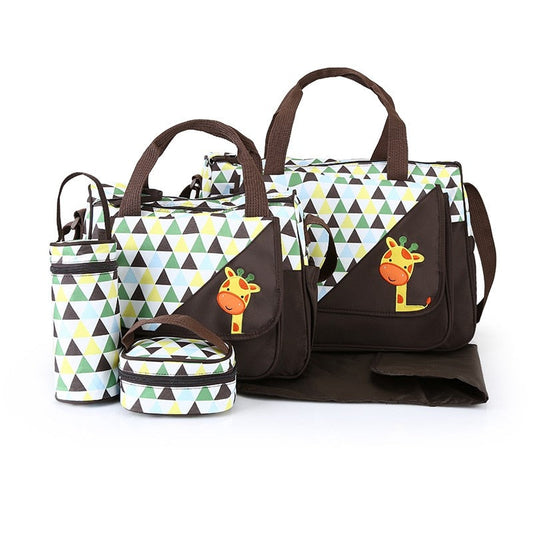 Five-piece waterproof baby bag set The Store Bags Coffee
