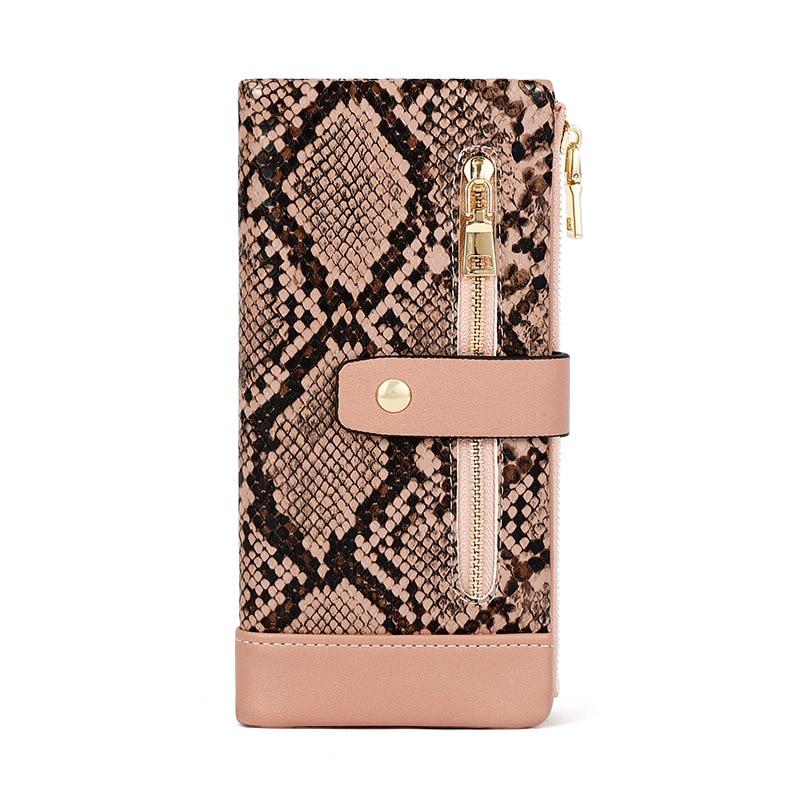 Women's Snakeskin Leather Print Wallet The Store Bags