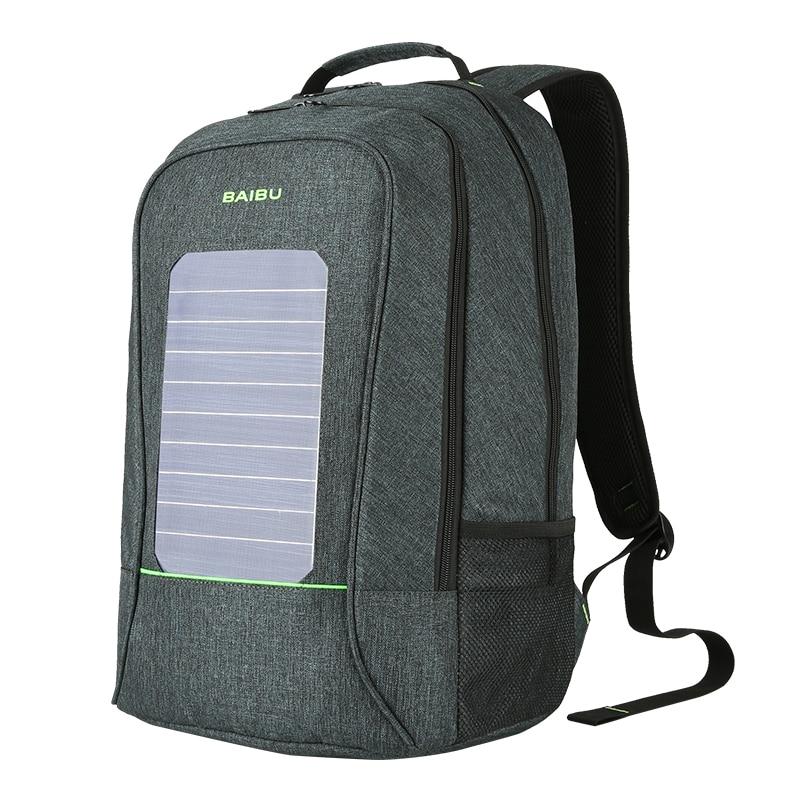 Solar Powered Backpack ERIN The Store Bags Dark Grey