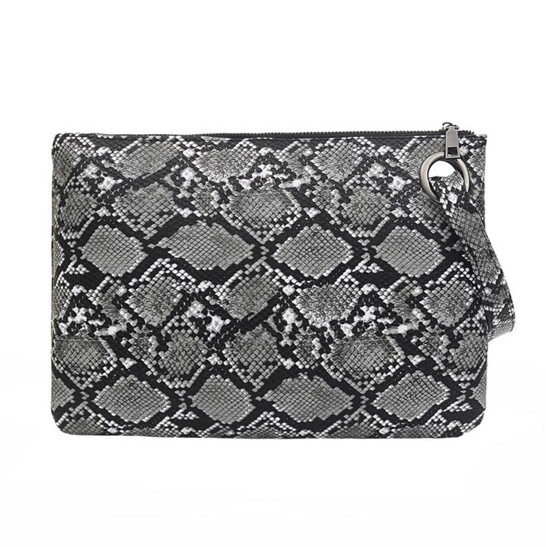 Snake Print Clutch ABEDA The Store Bags Black
