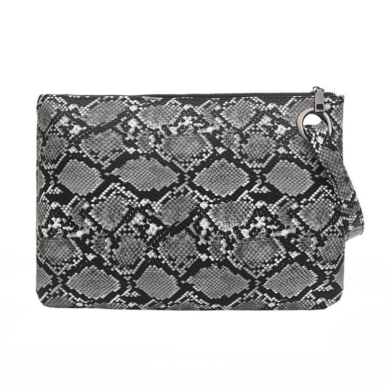 Snake Print Clutch ABEDA The Store Bags Black 