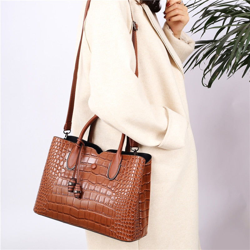 Croc Effect Leather Bucket Bag The Store Bags