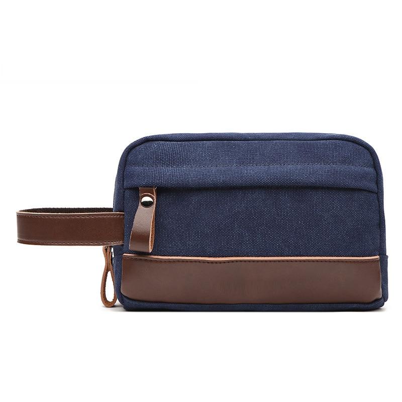 Men's leather and canvas dopp kit The Store Bags Blue 