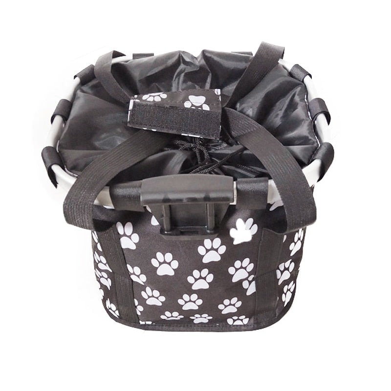 Front Bike Basket Pet Carrier The Store Bags black paw