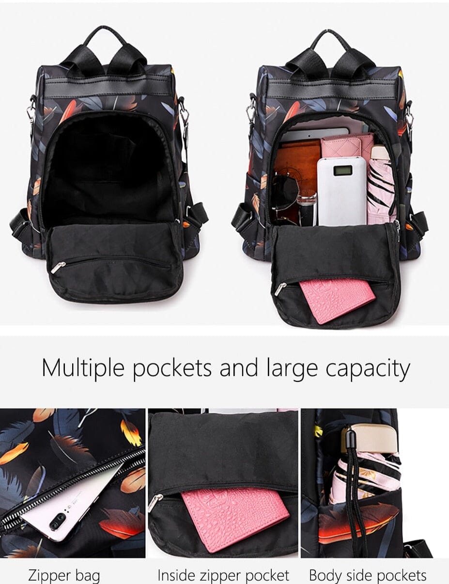 Poaba Backpack Colored Feathers The Store Bags