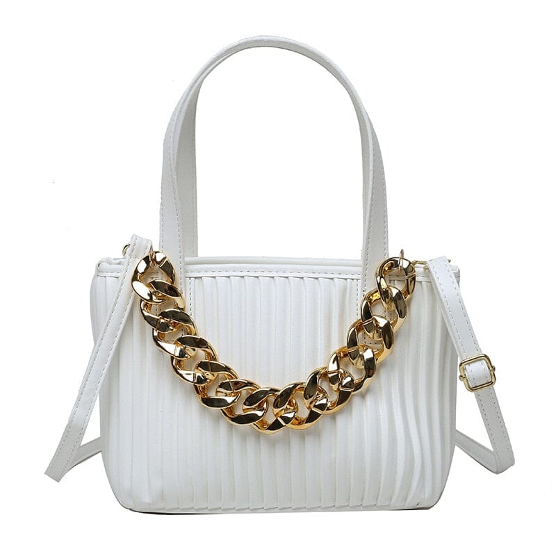 Bucket Bag With Gold Chain The Store Bags White