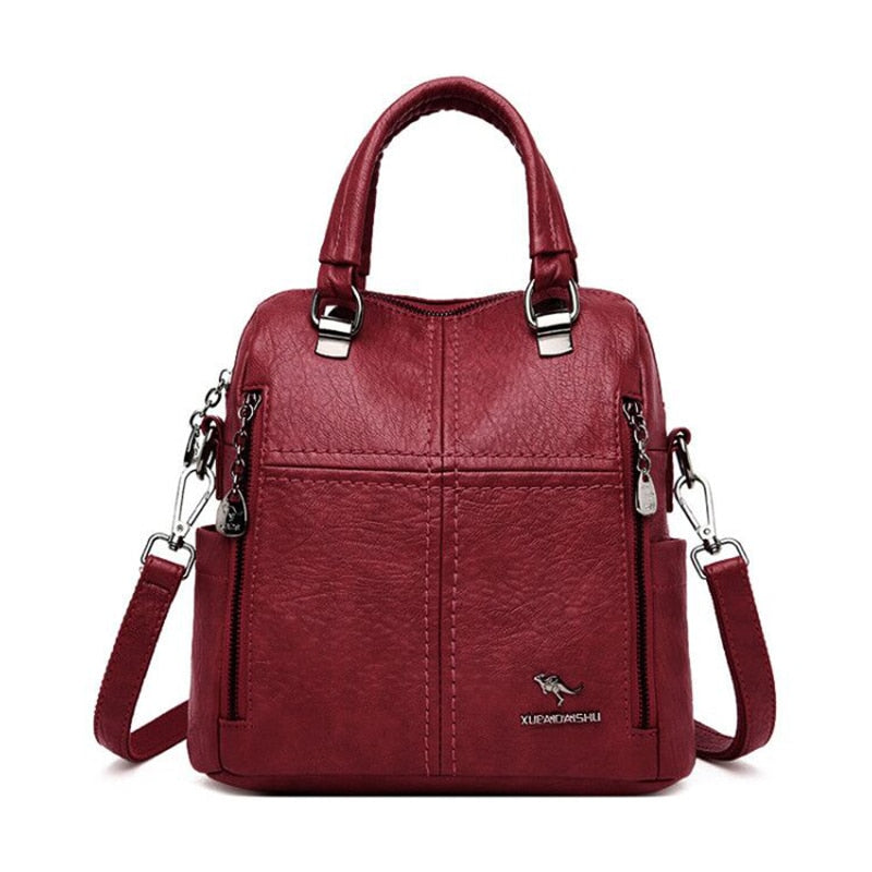 Leather Convertible Handbag The Store Bags Wine Red