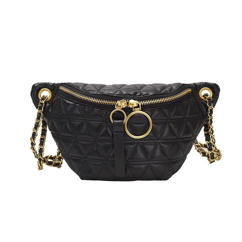 Black Quilted Fanny Pack The Store Bags Black
