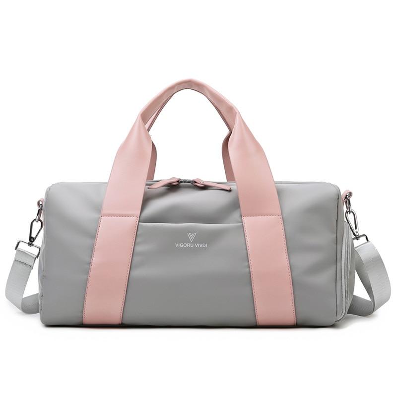 Large Gym Duffle Bag With Shoe Compartment The Store Bags gray pink