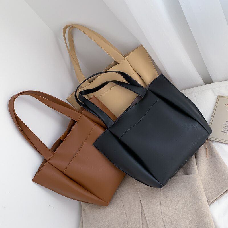Black Leather Women's Work Tote The Store Bags