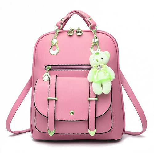 Women's Leather Purse Backpack The Store Bags pink